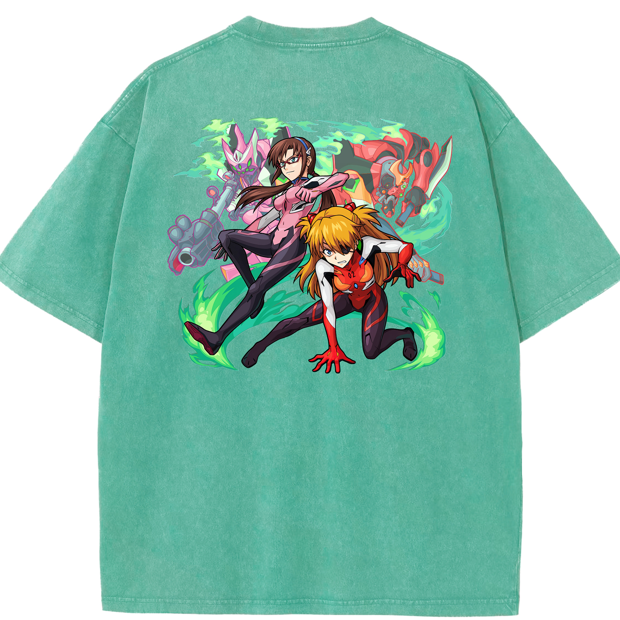 （画像用） EVA 新世紀エヴァンゲリオン 綿100% ヴィンテージ風 半袖Tシャツ（背面プリント）